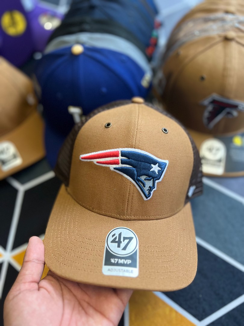 Men's Carhartt x '47 Brown New England Patriots Captain Historic Logo  Snapback Hat