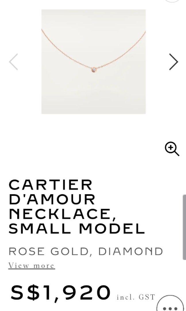 CRB7215700 - Cartier d'Amour necklace, small model - Rose gold, diamond -  Cartier