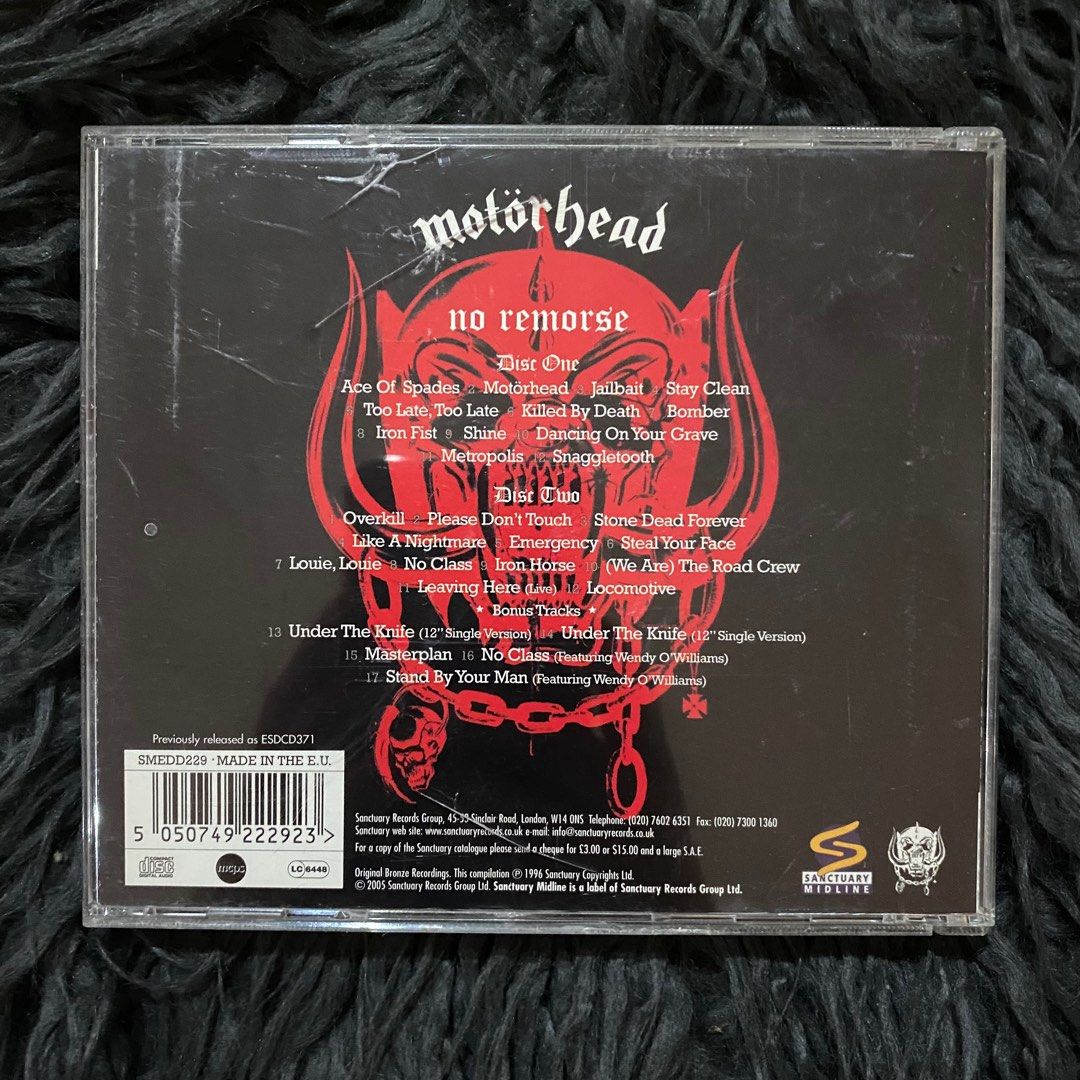 CD MOTORHEAD No Remorse 2cd, Hobbies & Toys, Music & Media, CDs & DVDs ...