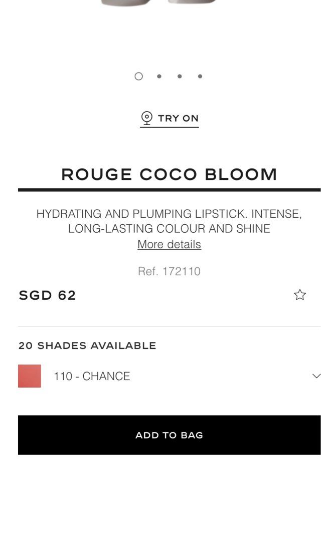 Chanel Rouge Coco Bloom Lipstick - Shade 110 CHANCE. Chanel Beauty