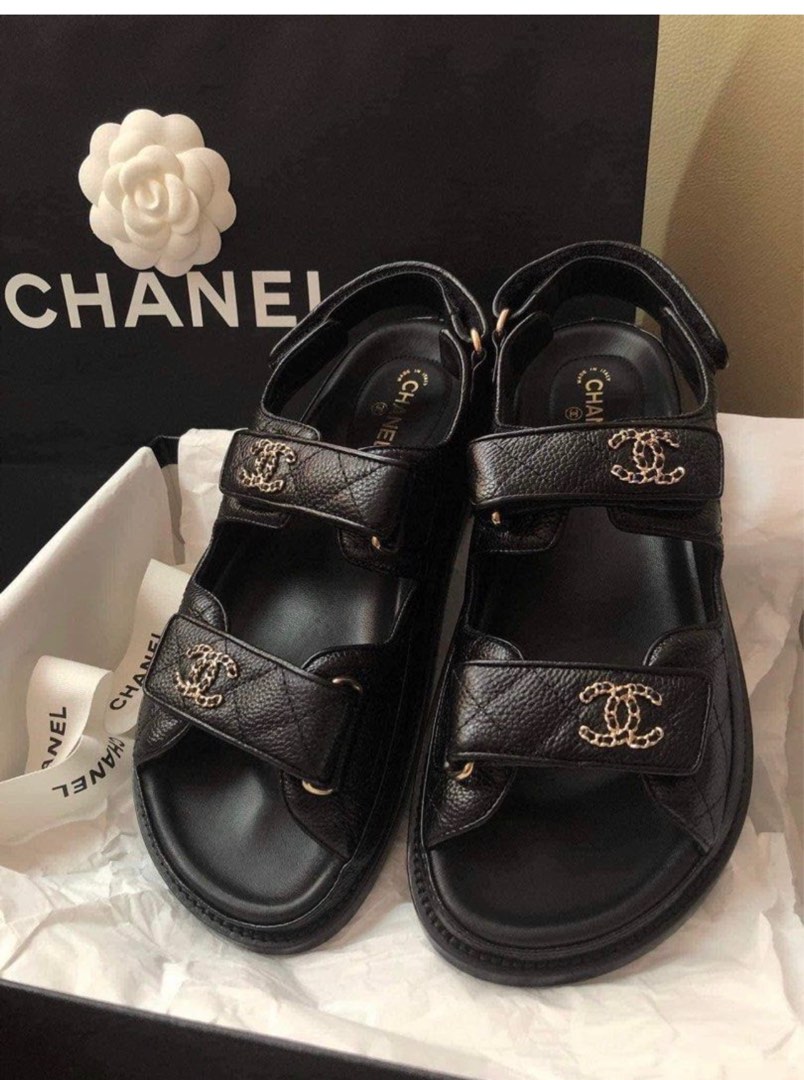 CHANEL 22S Runway CC Sandals 38.5 EU *New - Timeless Luxuries