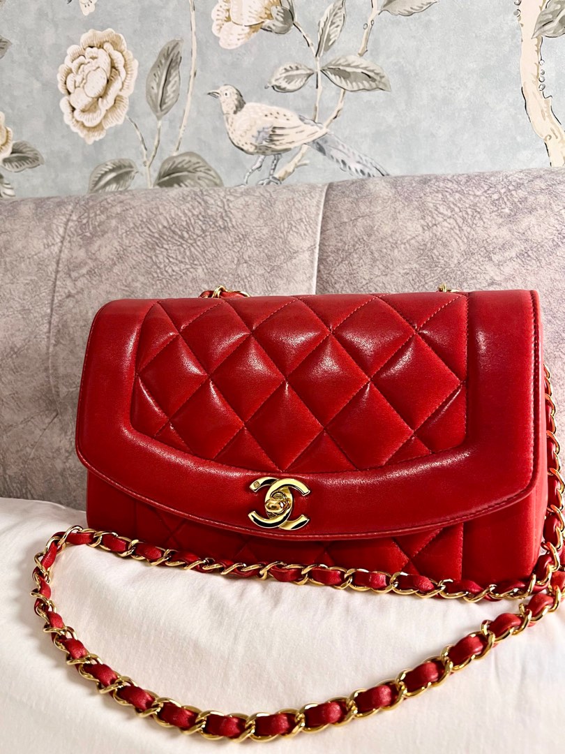 Chanel Small Diana Flap Bag Red, Luxury, Bags & Wallets on Carousell