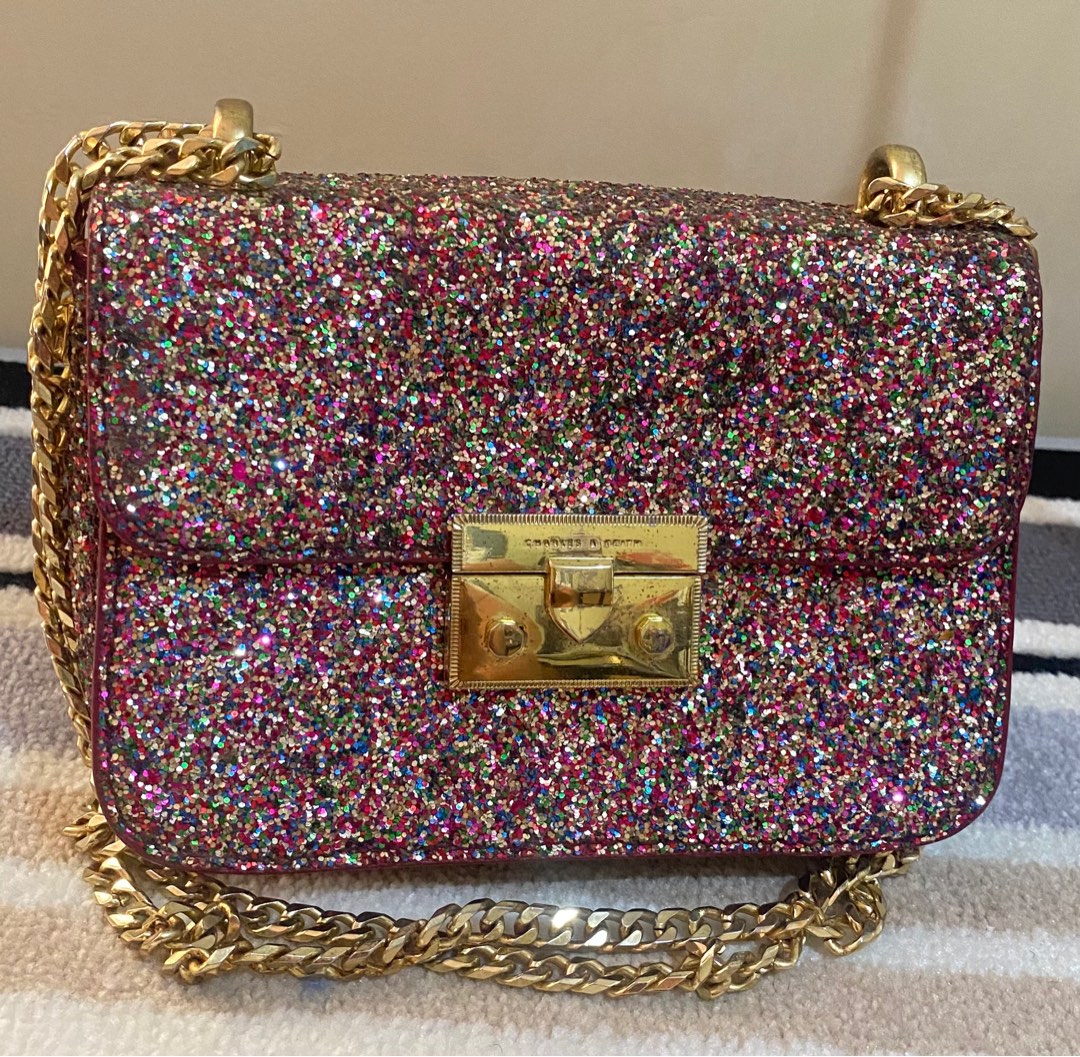 Charles and keith glitter bag on sale