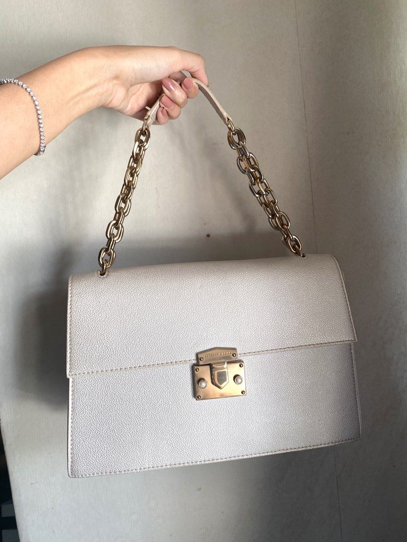 Charles and keith silver bag sale