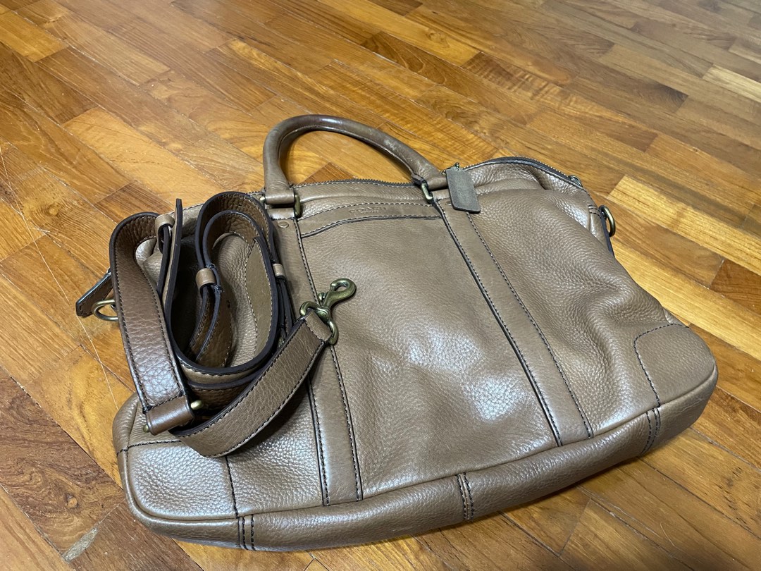Coach Brown Leather briefcase, Men's Fashion, Bags, Briefcases on Carousell
