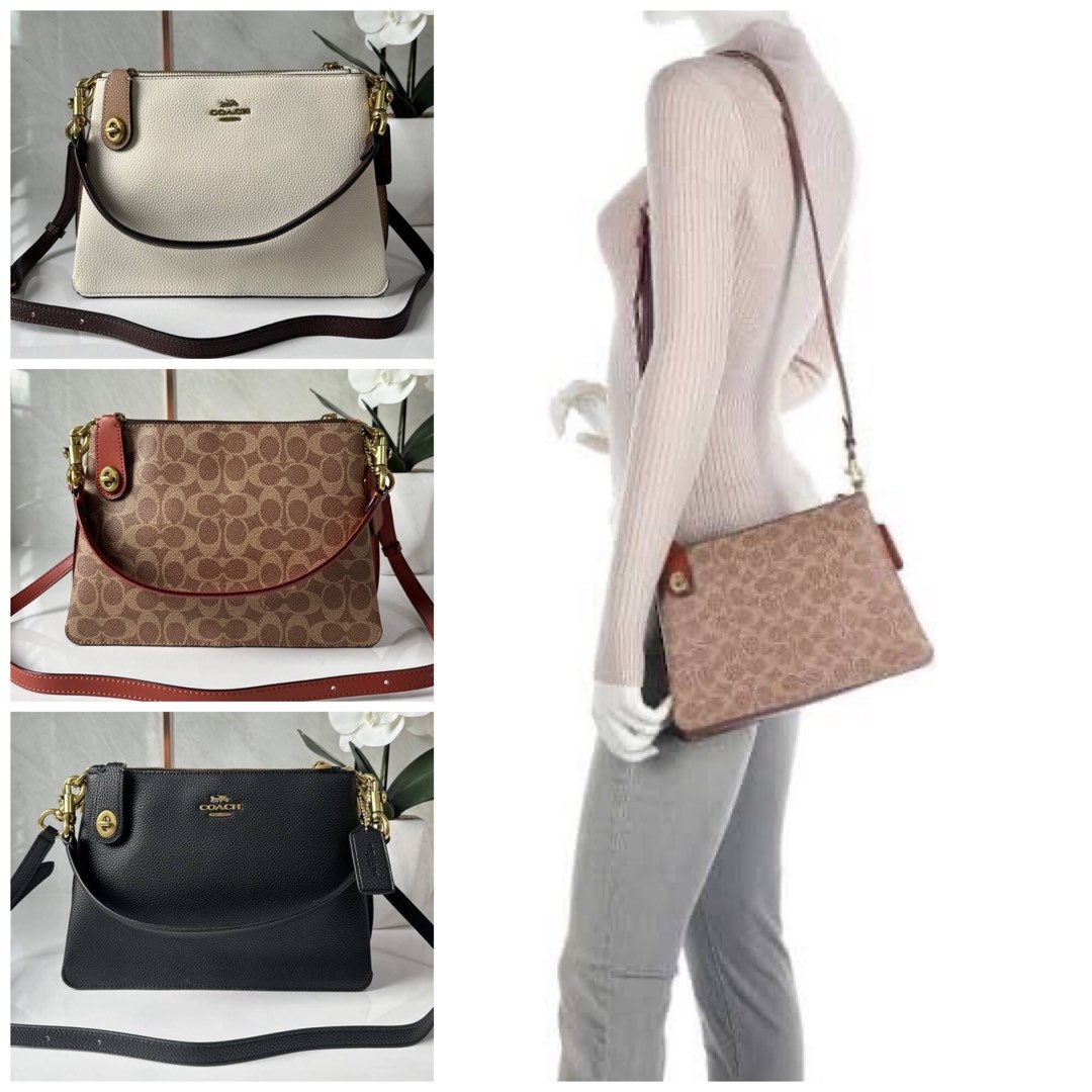 Coach Double Zip Shoulder Bag in Signature Canvas Women s Fashion Bags Wallets Cross body Bags on Carousell