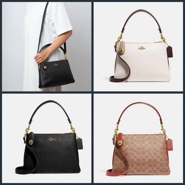 Coach Double Zip Shoulder Bag in Signature Canvas, Women's Fashion