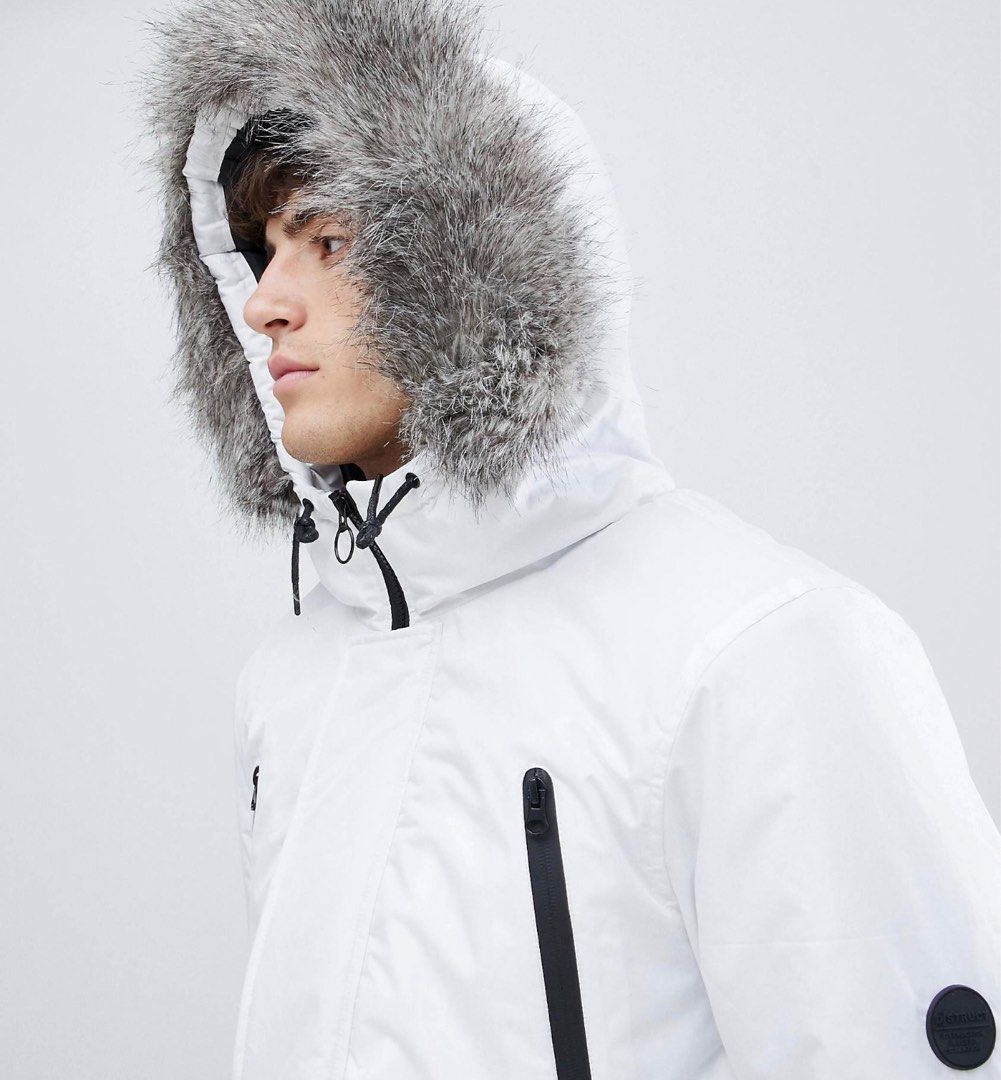 White parka 2025 fur hood