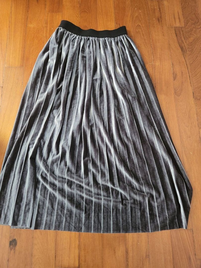 Dark Grey Skirt Elastic Waist