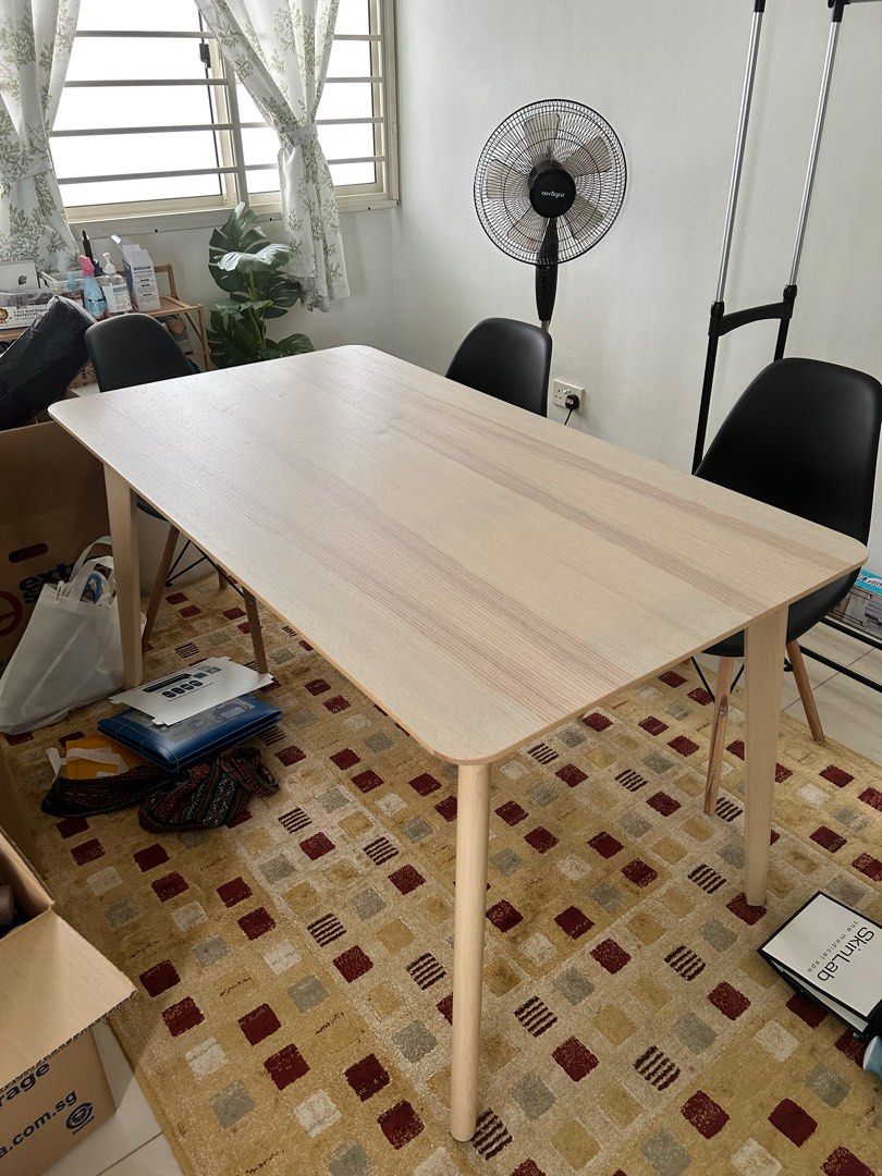 Dining Table (Category: Tables & Sets) located in Singapore. Submitted by mudzamir (Listing ID 1239764774, Image 1). Description: Like new ikea table Can refer to the last picture for measurements Self pickup at pasir ris.