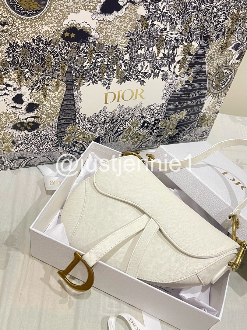 Dior Saddle Bag in White on Carousell