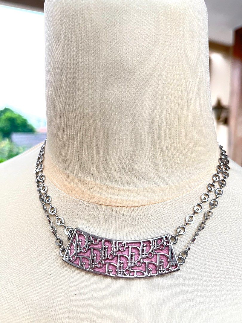 DIOR Vintage Diorissimo Trotter Pink Necklace