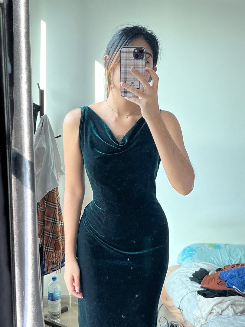 Emerald green suede dress online