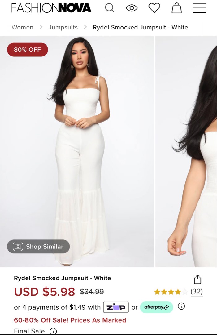 Rydel smocked shop jumpsuit
