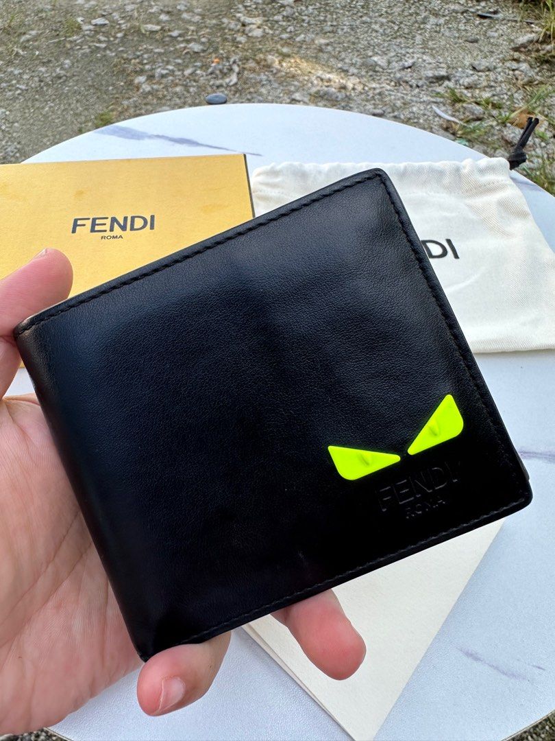 Fendi Monster Eyes Striped Wallet