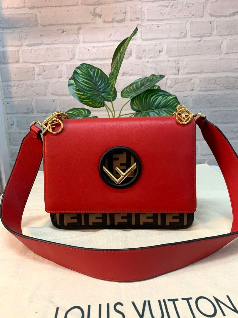 Fendi Kan I F Red Shoulder Bag, Luxury, Bags & Wallets On Carousell