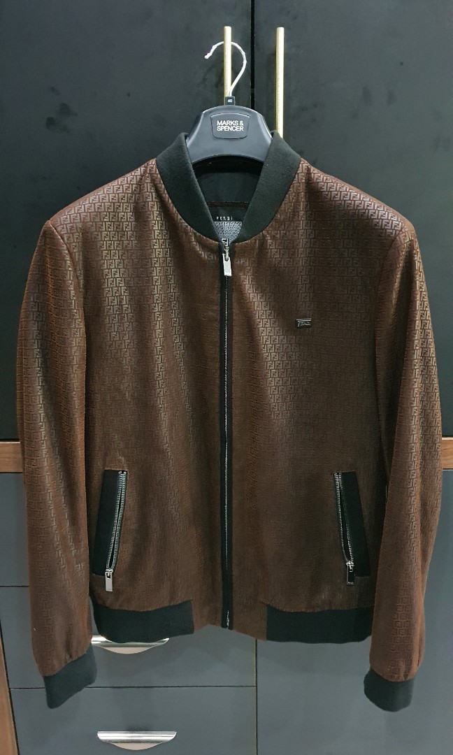 Fendi Leather Jacket, Men's Fashion, Coats, Jackets and Outerwear on ...