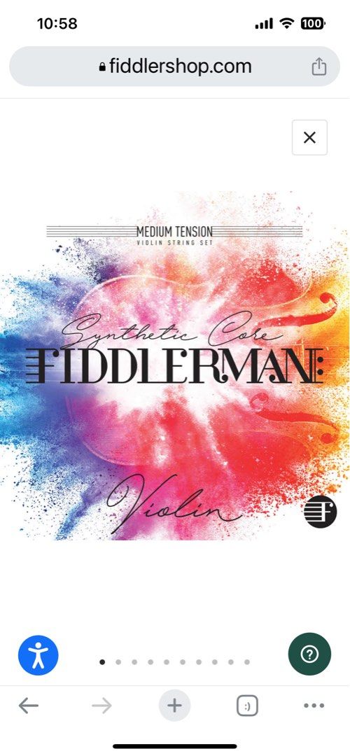 Fiddlerman violin outlet string set