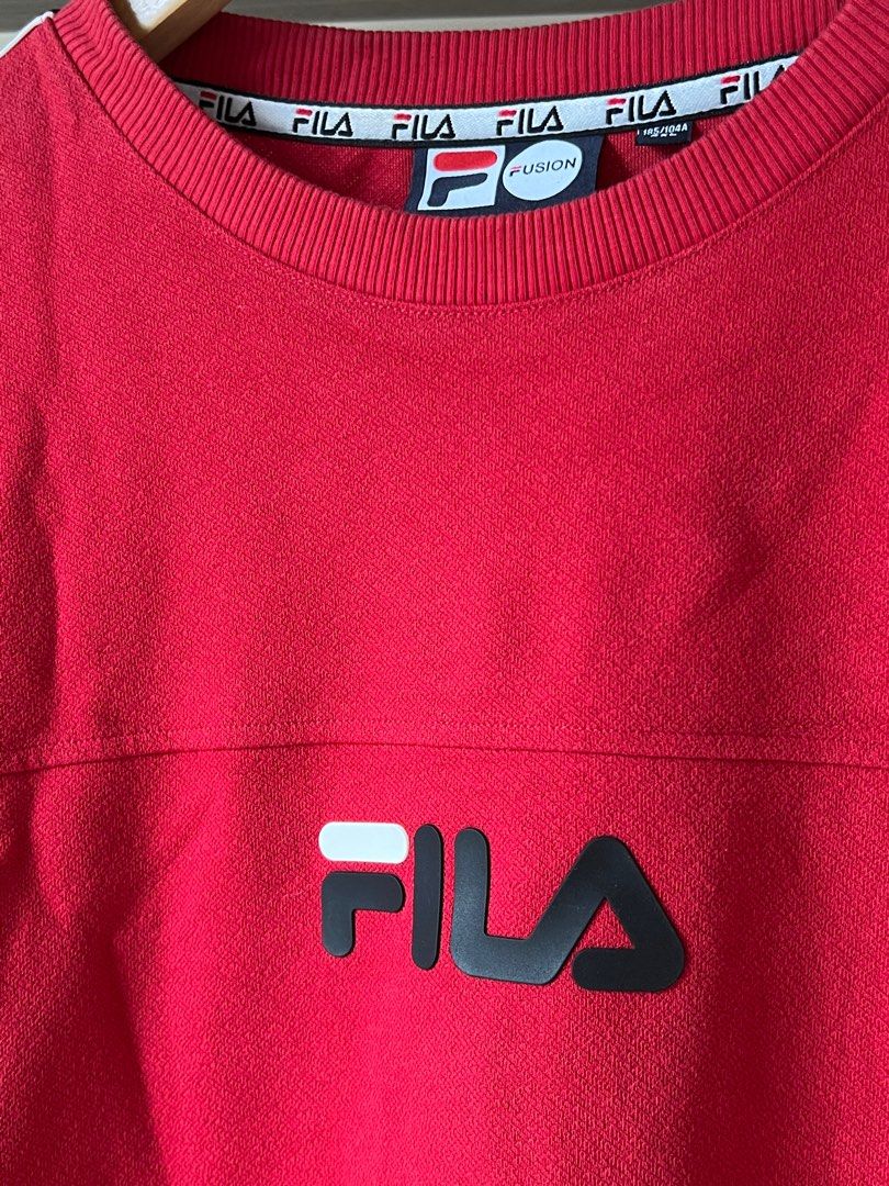 Red new arrivals fila sweatshirt