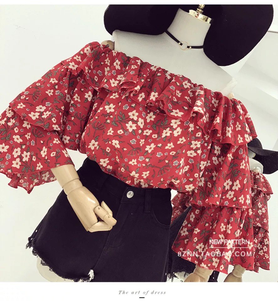 Off Shoulder Top Red