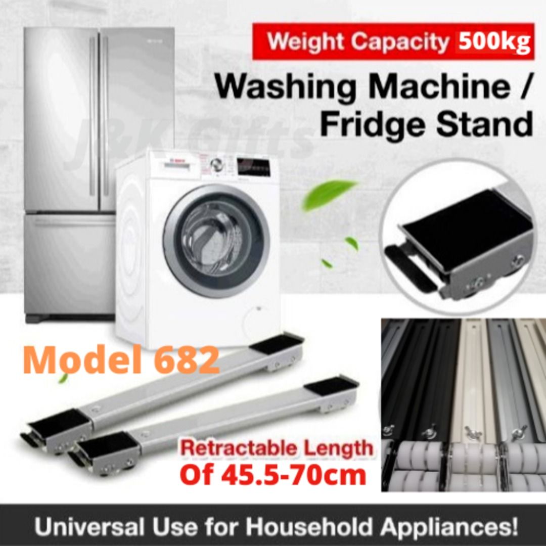  Fdit Furniture Appliance Roller, Household Appliances Universal  Mobile Pulley Bracket Retractable Adjustable Base Movable Pulley Rack  Refrigerator Washing Machine (White) : Tools & Home Improvement