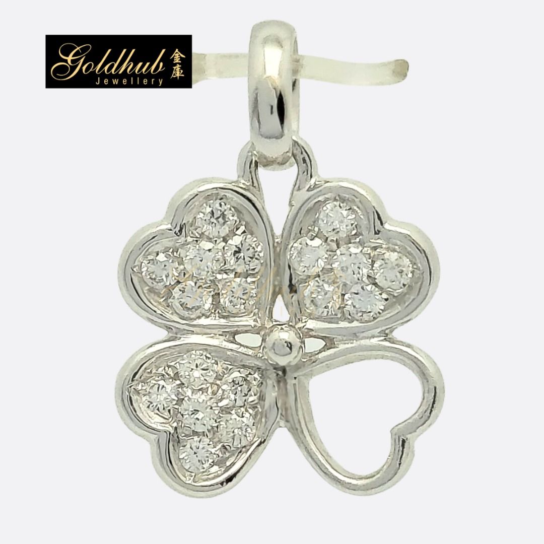 White gold clearance charms with diamonds