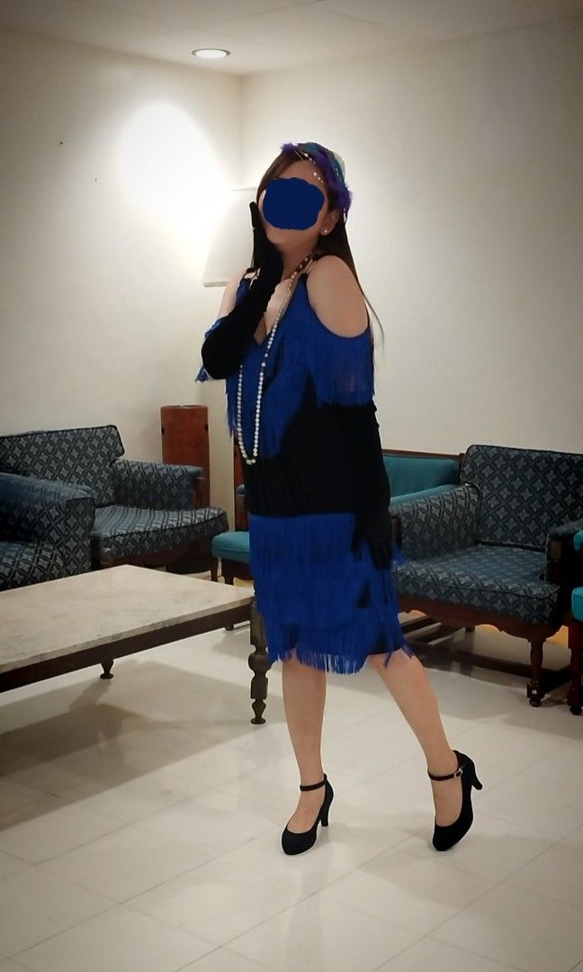 Gatsby Dress with Gloves and Headdress Women s Fashion Dresses