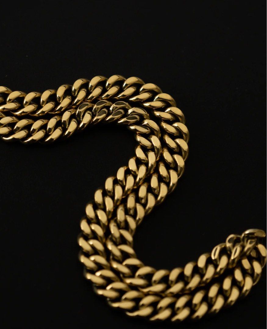 Gold cuban on sale link choker necklace
