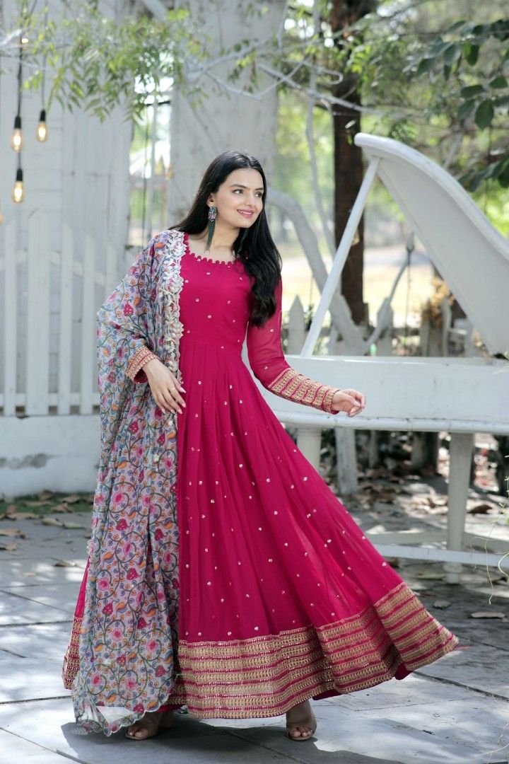 Gaun dress cheap with dupatta