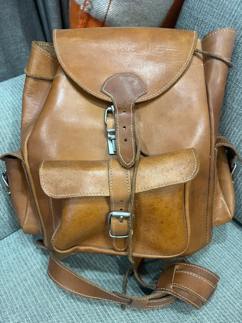 Greece Leather Backpack, Women's Fashion, Bags & Wallets, Backpacks on