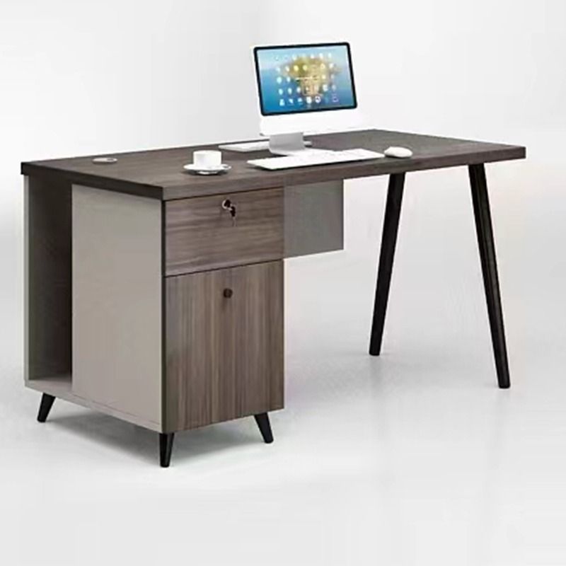 Grey Brown Computer Table 120CM Study Table Office Table Write Desk ...