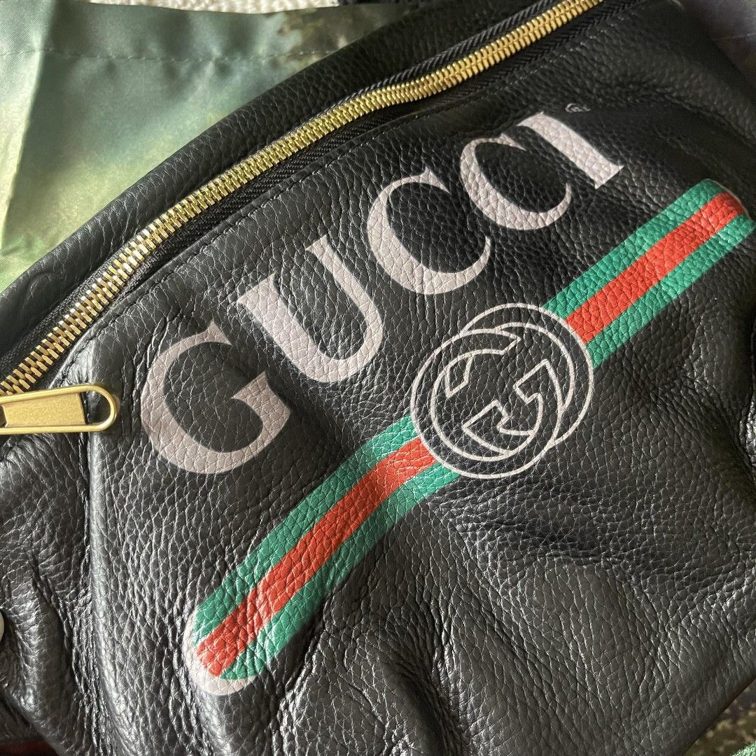 Gucci belt best sale bag print leather