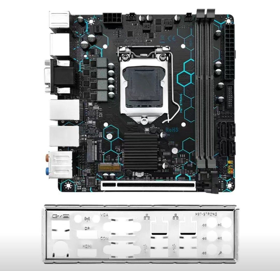 H97 mini itx motherboard dual lan ports HDMI dp VGA ports for 4th gen board m2 wifi and nvme m2 slots ddr3 slots x 2 Intel 4th gen board m2 wifi