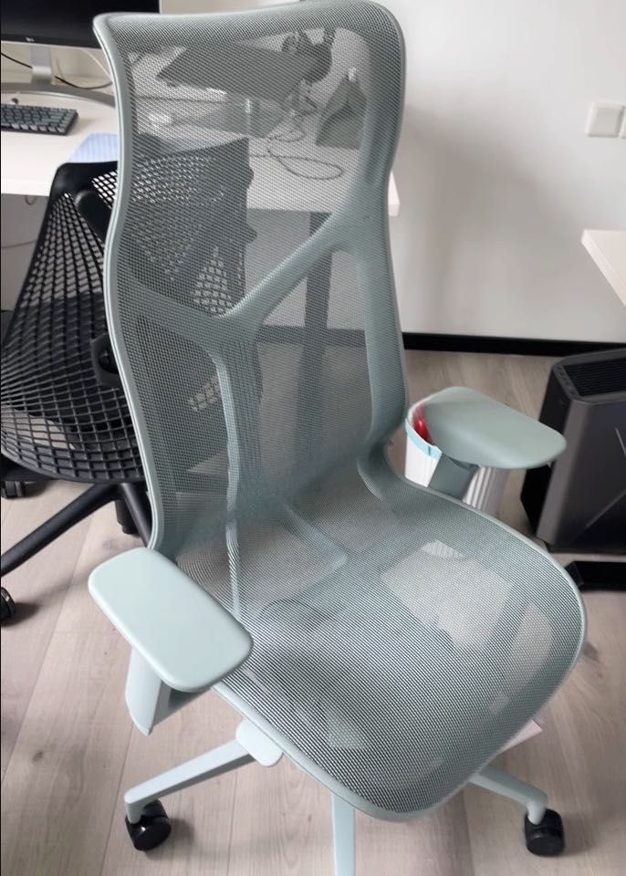 Herman Miller Cosm highback adjustable arm in Glacier. Furniture