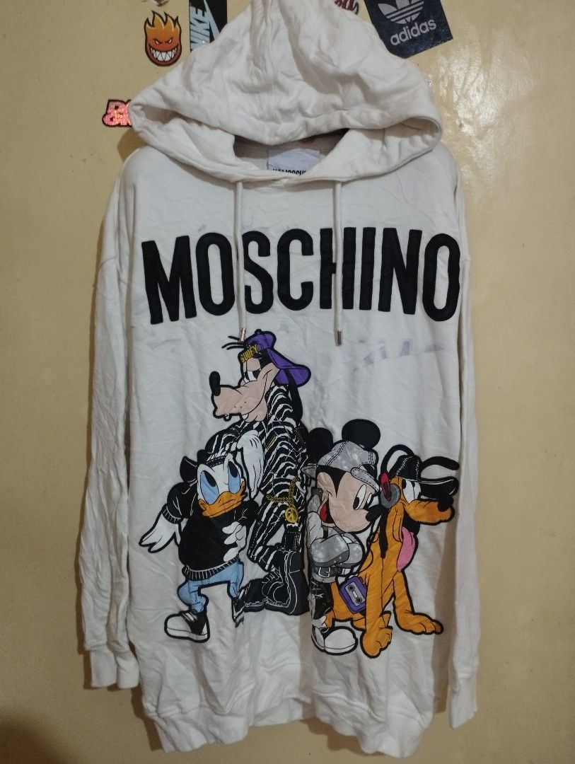 H&M X MOSCHINO White Mickey Disney Hoodie For Sale In San