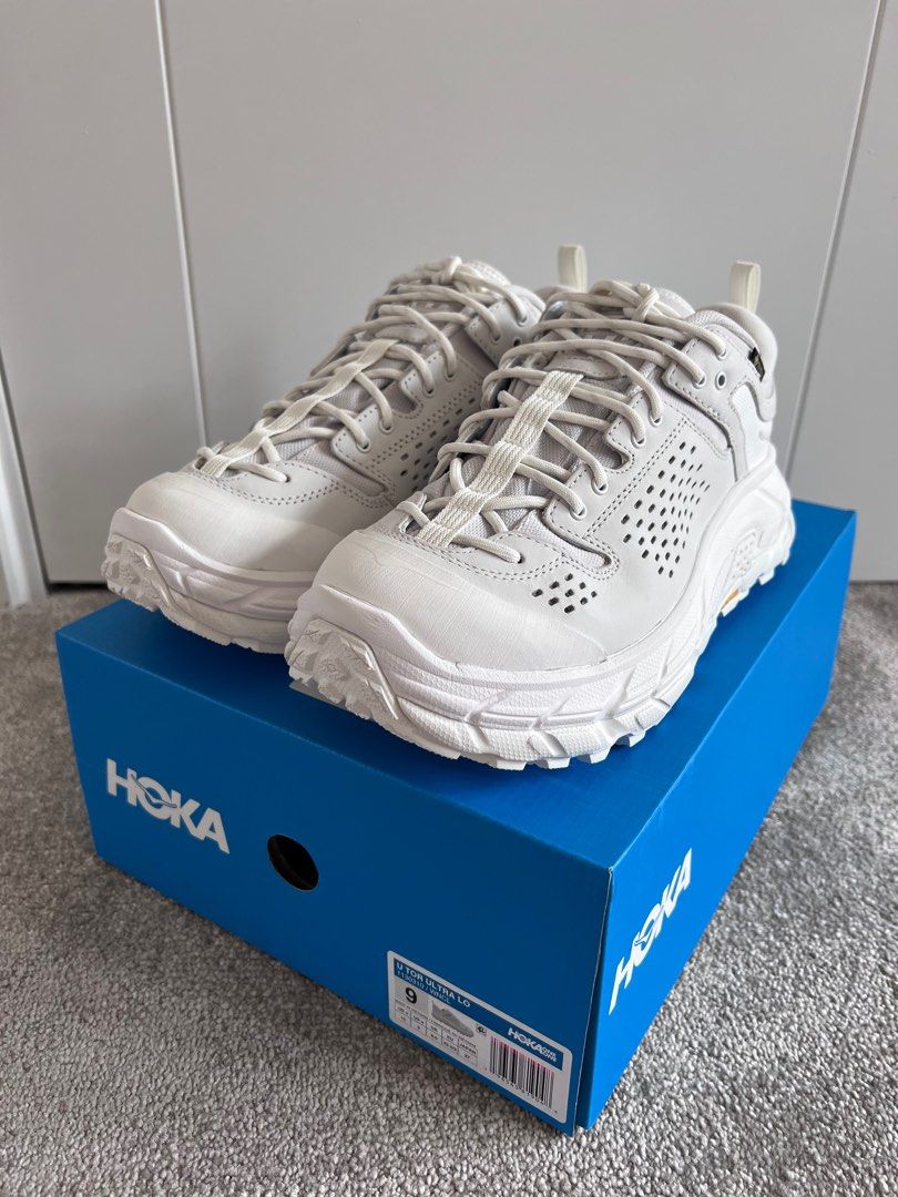 Hoka One One Tor Ultra Lo Low GORE-TEX White US9, 男裝, 鞋, 波鞋