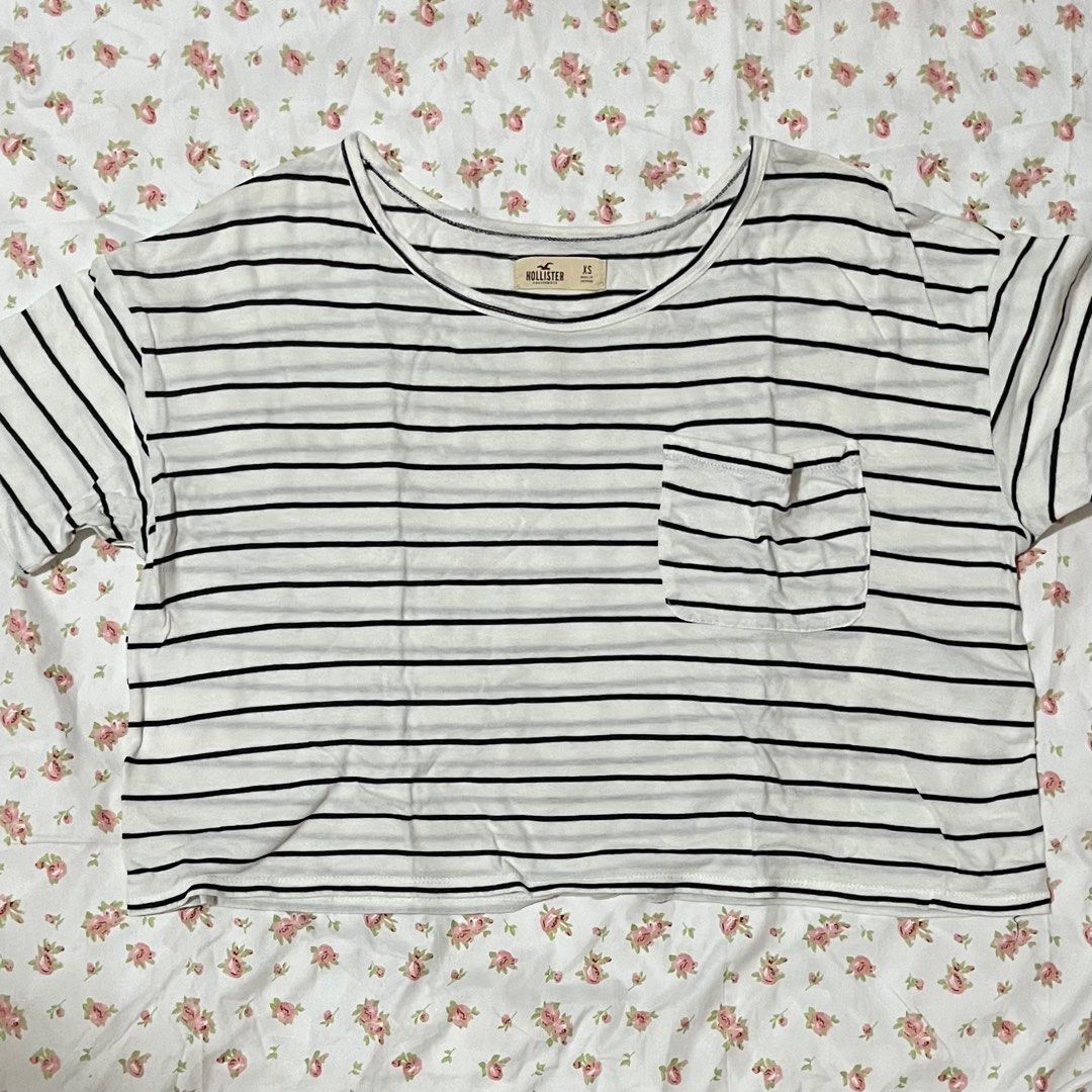 Hollister striped store crop top