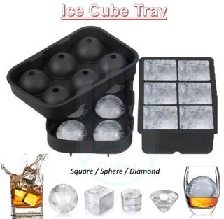 2pcs Ice Cube Trays Silicone Sphere Ice Cube Mold With Lid Large Square Ice  Tray Melt Slowly And Less Dilution For Whiskey Cocktails And Homemade  Freezer Easy Release - Home & Kitchen 