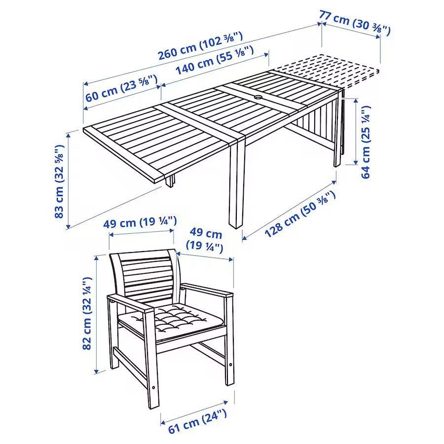 IKEA Applaro outdoor dining set, Furniture & Home Living, Outdoor