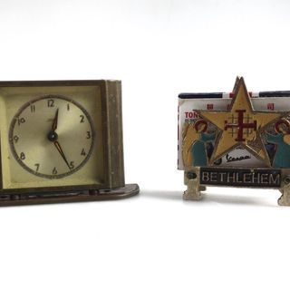 Jam antik • Vintage 50s Kaiser Germany Clock Table Travel Alarm Clock  Made In Germany  Machine and all set complete utuh   • Betleheim Antique handicrafted