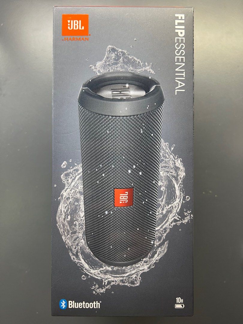 JBL Flip Essential 2 Portable Bluetooth Speaker with Rechargeable Battery,  IPX7 Waterproof, 10h Battery Life, Black