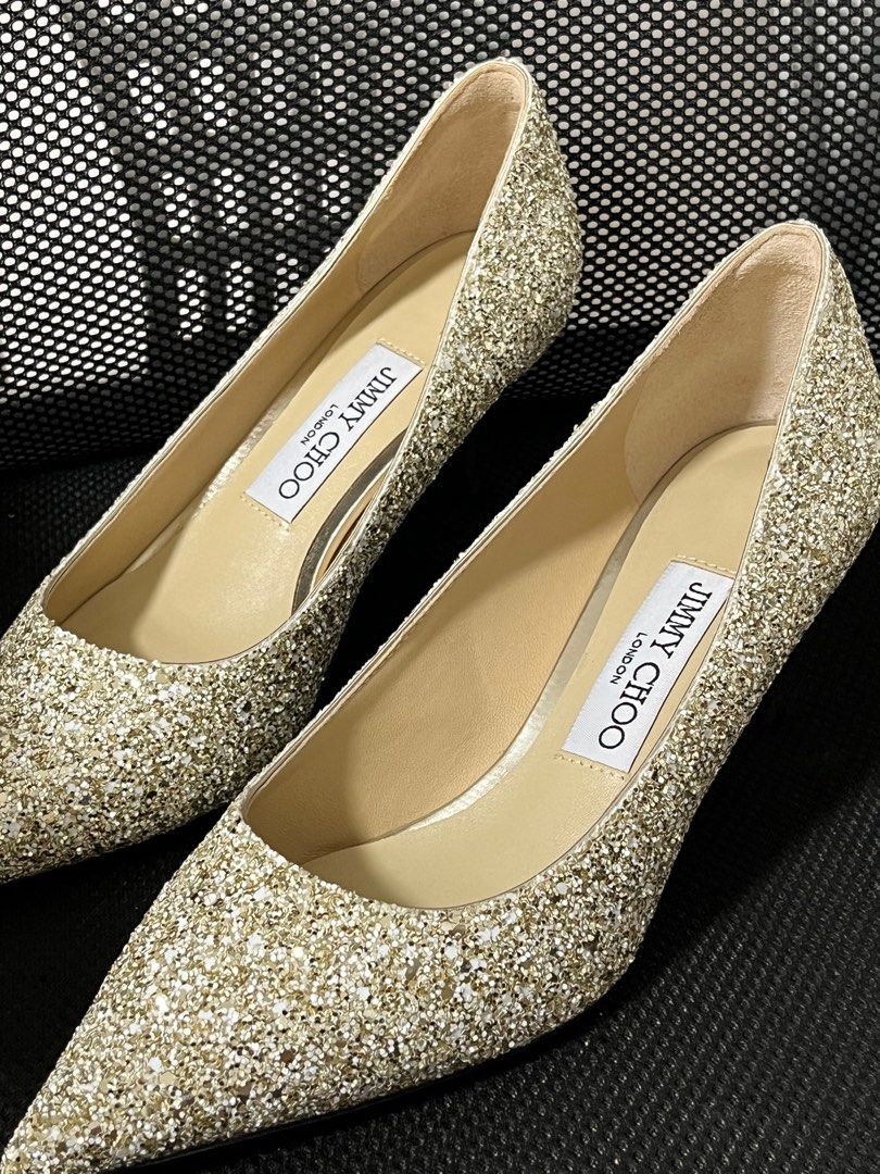 JC White Gold Heels 6.5cm
