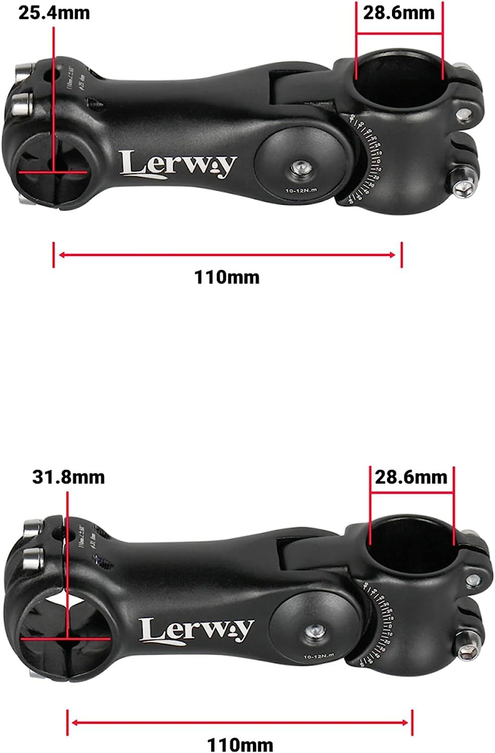 Mountain Bike Accessories LERWAY Bike Stem Riser Extender Bicycle Handlebar Stem Riser Adapter With Hex Key For 1-1/8" 28.6mm Fork Stem(Aluminum,Black Riser Handlebar