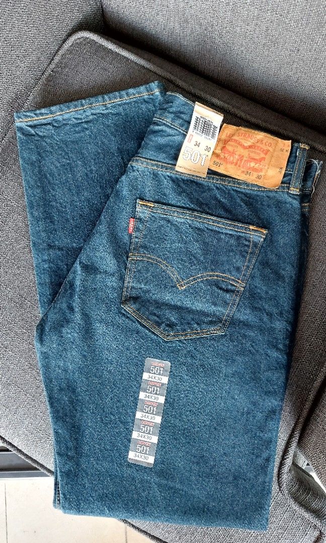 Levi's 501 Dark Faded ORIGINAL Made In Egypt, Men's Fashion, Bottoms ...