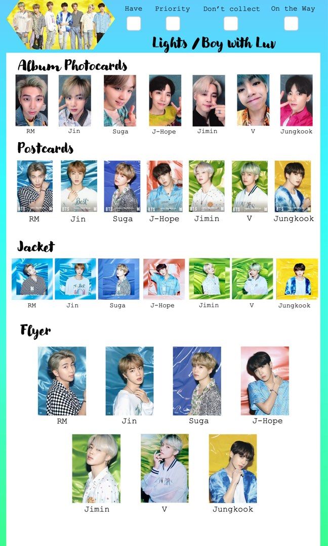 BTS Lights/Boy With Luv CDと生写真 BTS Lights/Boy With Luv [4形態