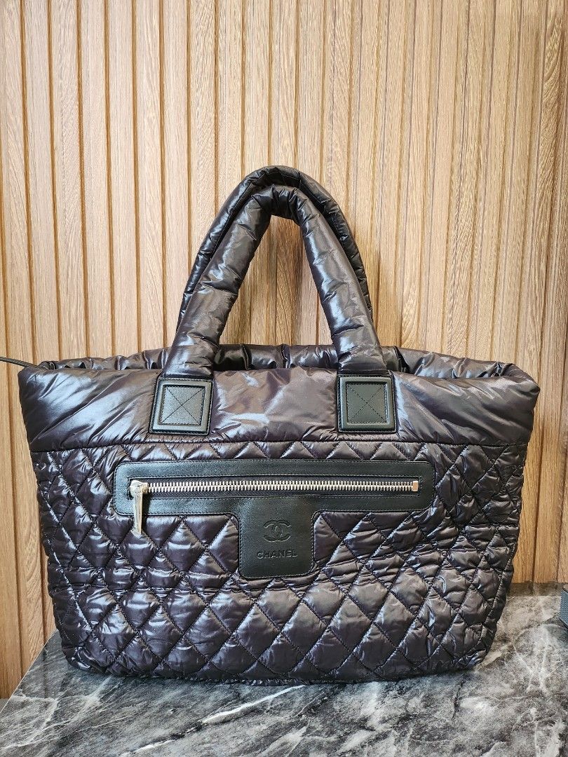 Like New* Chanel Quited Coco Cocoon Large Tote Black color, Luxury, Bags &  Wallets on Carousell