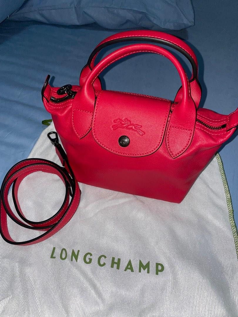 Longchamp red leather bag deals