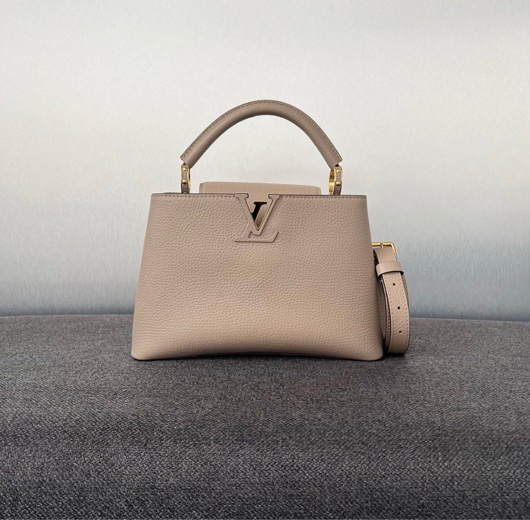 LV capucines PM Taupe Galet Bag, Luxury, Bags & Wallets on Carousell