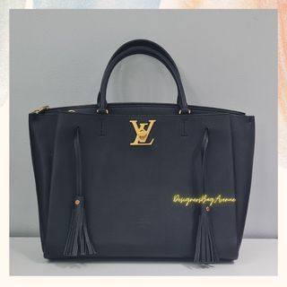 Louis Vuitton Rubis Calf Skin Lockmeto Silvertone Hardware (Very Good), Red Womens Handbag
