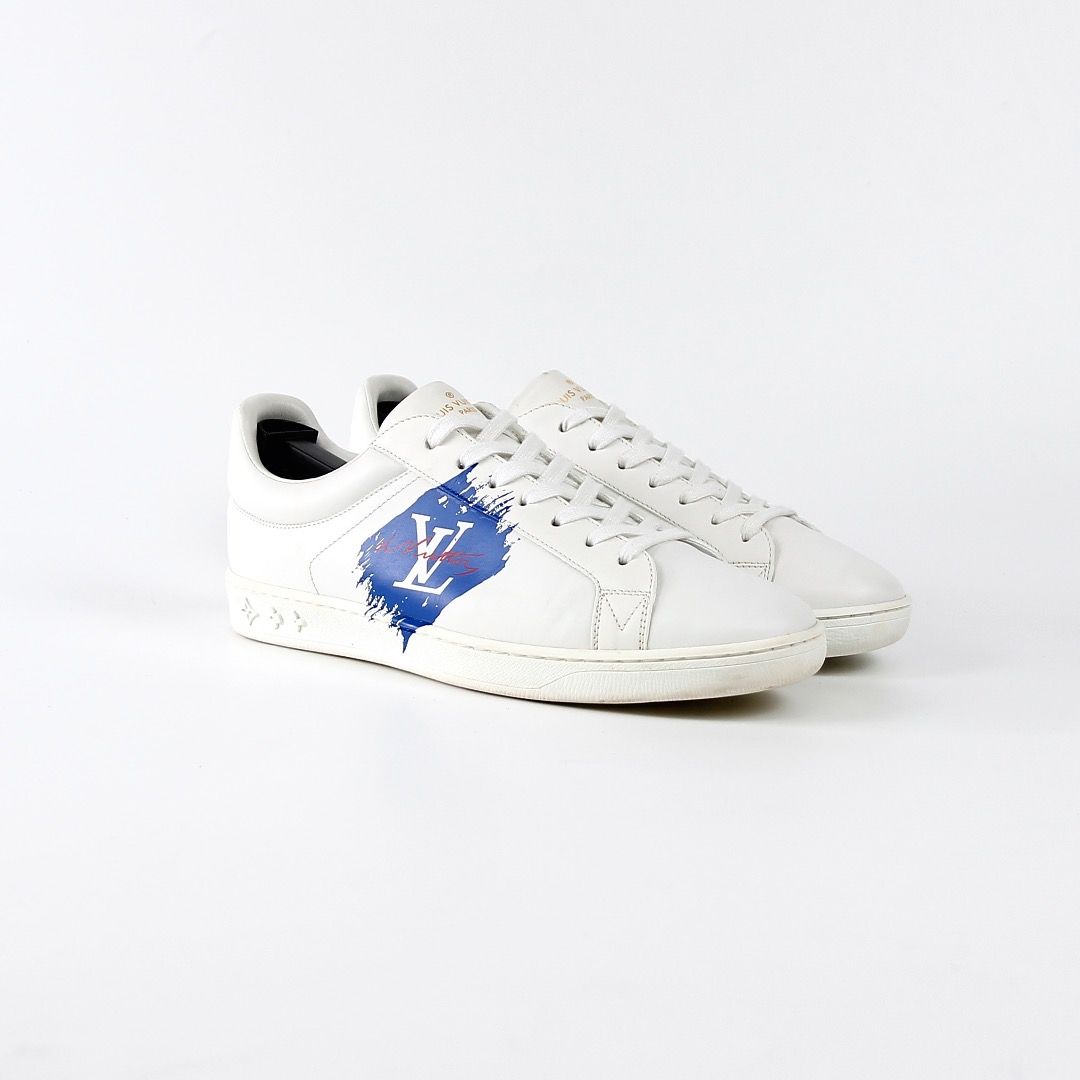 Louis Vuitton White Leather And Croc Embossed Luxembourg Sneakers Size 41.5 Louis  Vuitton